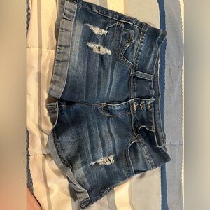 Blue Jean shorts! YMI “wanna betta butt” is what the tags say
